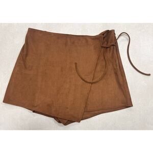Abercrombie & Fitch - Vegan Suede Wrap Skirt - Size: Large